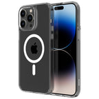 Hybrid Force + Snap - Apple iPhone 14 Pro Max Case MagSafe Compatible - Clear, Side and Back View with Screen Display